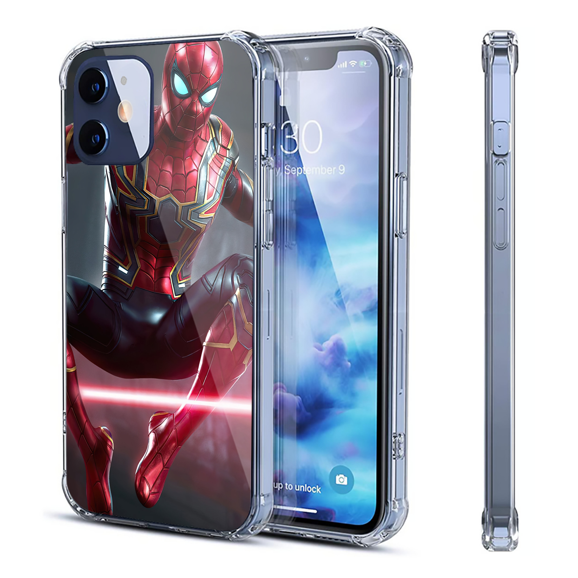 （画像用） Spider Man スパイダーマン 【iPhone 12シリーズ対応】透明スマホケース（クリアソフトケース）